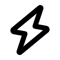 Electric Bolt Icon from Rounded Line - Streamline Material Set