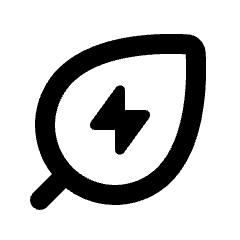 Energy Savings Leaf Icon from Rounded Line - Material Pro Set