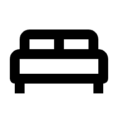 King Bed Icon from Outlined Line - Streamline Material Set