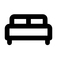 King Bed Icon from Rounded Line - Material Pro Set