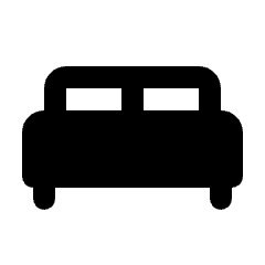 King Bed Fill Icon from Rounded Fill - Material Pro Set