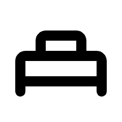 Single Bed Icon from Rounded Line - Material Pro Set