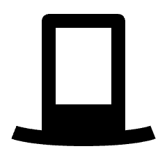 Tall Top Hat Icon from Outlined Line - Streamline Material Set