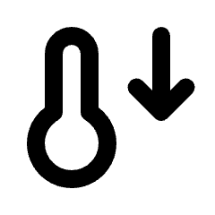 Temperature Down Icon from Rounded Line - Streamline Material Set