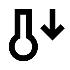 Temperature Down Icon from Sharp Line - Streamline Material Set