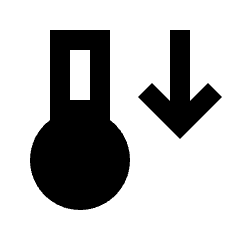 Temperature Down Fill Icon from Sharp Fill - Streamline Material Set