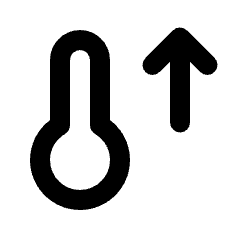 Temperature Up Icon from Rounded Line - Streamline Material Set