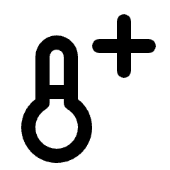 Thermometer Gain Icon from Rounded Line - Material Pro Set