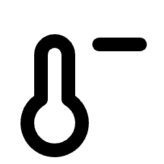 Thermometer Loss Fill Icon from Rounded Fill - Material Pro Set