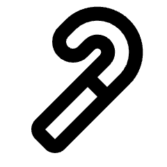 Walking Cane Icon from Rounded Line - Material Pro Set