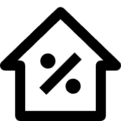 Real Estate Percentage Icon from Nova Line Set