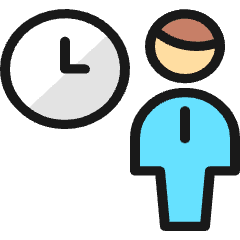 Human Resources Businessman Clock Icon from Ultimate Colors Set