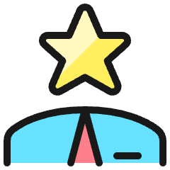 Human Resources Employee Star Icon from Ultimate Colors Set