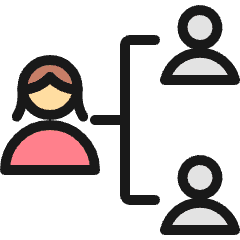 Human Resources Hierarchy Woman Icon from Ultimate Colors Set