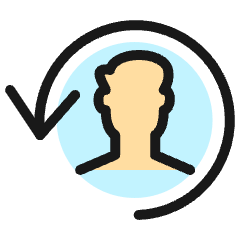 Human Resources Man Previous 1 Icon from Ultimate Colors Set