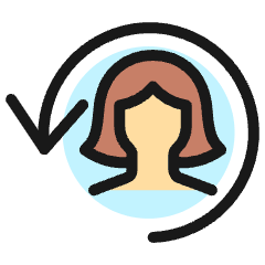 Human Resources Woman Previous 1 Icon from Ultimate Colors Set