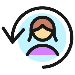 Human Resources Woman Previous Icon from Ultimate Colors Set