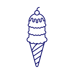 Triple Scoop Cone Illustration from UX Line Set