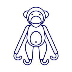 Wooden Monkey Doll Illustration from UX Line Set