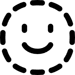 Face Scan Circle Icon from Flex Line Set