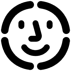 Face Scan Circle Icon from Plump Solid Set
