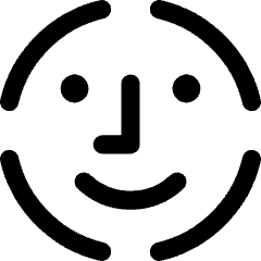 Face Scan Circle Icon from Core Line Set