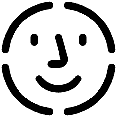 Face Scan Circle Icon from Plump Line Set