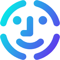 Face Scan Circle Icon from Core Gradient Set