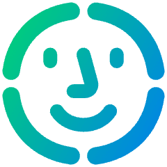 Face Scan Circle Icon from Plump Gradient Set