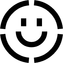 Face Scan Circle Icon from Sharp Line Set