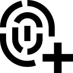 Fingerprint Add Icon from Sharp Solid Set