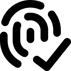 Fingerprint Check Validate Icon from Core Solid Set