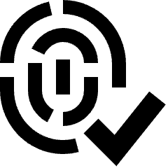 Fingerprint Check Validate Icon from Sharp Solid Set
