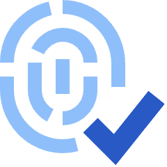 Fingerprint Check Validate Icon from Sharp Flat Set