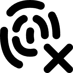 Fingerprint Delete Cross Icon from Flex Solid Set