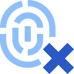 Fingerprint Delete Cross Icon from Sharp Flat Set
