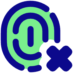 Fingerprint Delete Cross Icon from Plump Pop Set