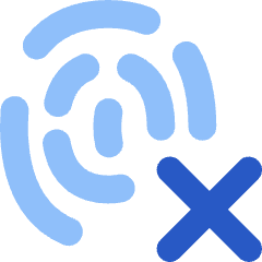 Fingerprint Delete Cross Icon from Flex Flat Set