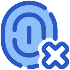 Fingerprint Delete Cross Icon from Plump Duo Set