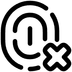Fingerprint Delete Cross Icon from Plump Line Set