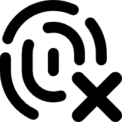 Fingerprint Delete Cross Icon from Core Remix Set