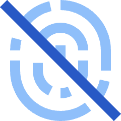 Fingerprint Off Icon from Sharp Flat Set