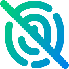 Fingerprint Off Icon from Plump Gradient Set