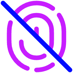 Fingerprint Off Icon from Plump Neon Set