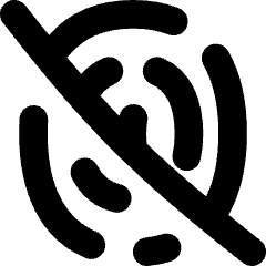 Fingerprint Off Icon from Flex Solid Set