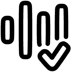 Voice Activation Check Validate Icon from Plump Line Set