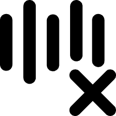 Voice Activation Delete Cross Icon from Flex Solid Set