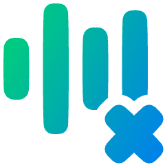 Voice Activation Delete Cross Icon from Plump Gradient Set