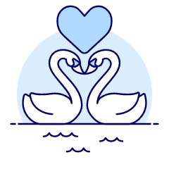 Love Swan Illustration from UX Duotone Set