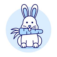 Rabbit Eating Carrot Illustration from UX Duotone Set